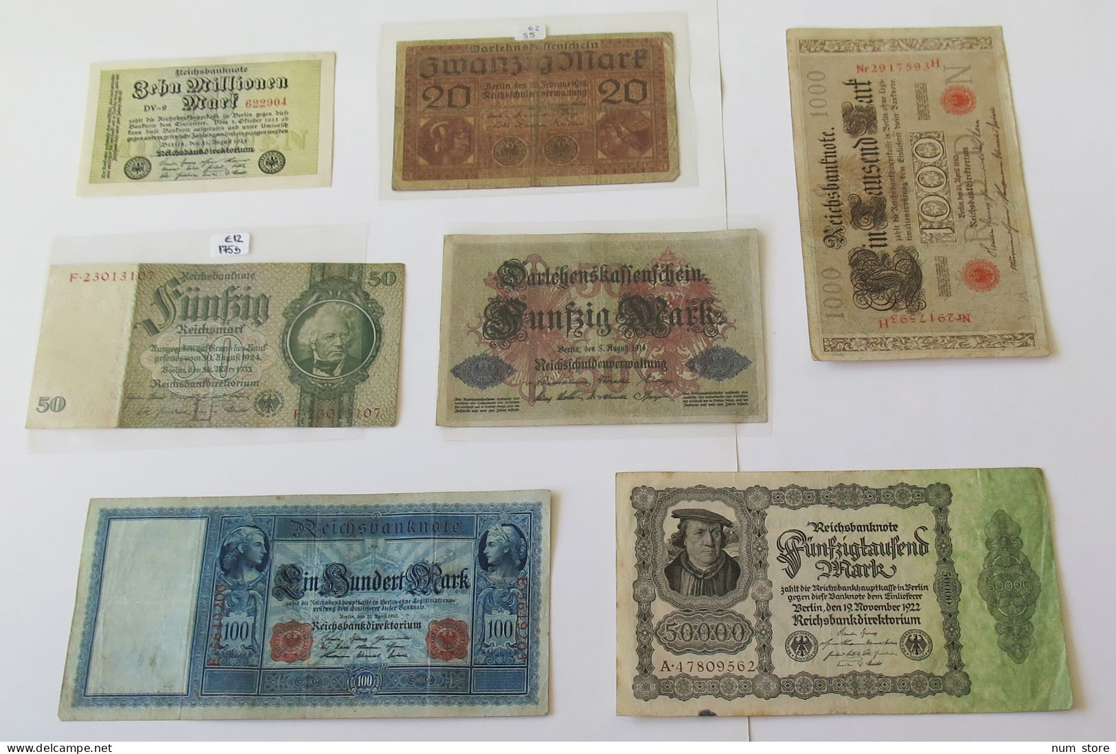 GERMANY COLLECTION BANKNOTES, LOT 15pc EMPIRE #xb 011 - Verzamelingen