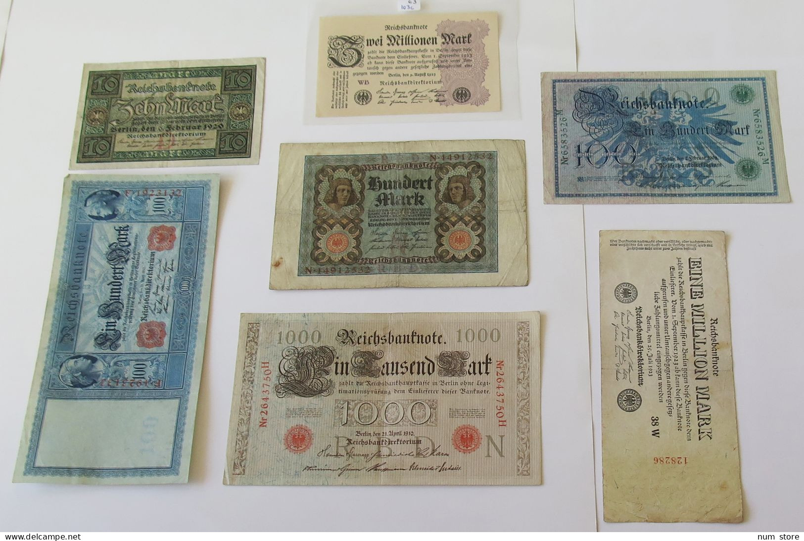 GERMANY COLLECTION BANKNOTES, LOT 15pc EMPIRE #xb 007 - Verzamelingen