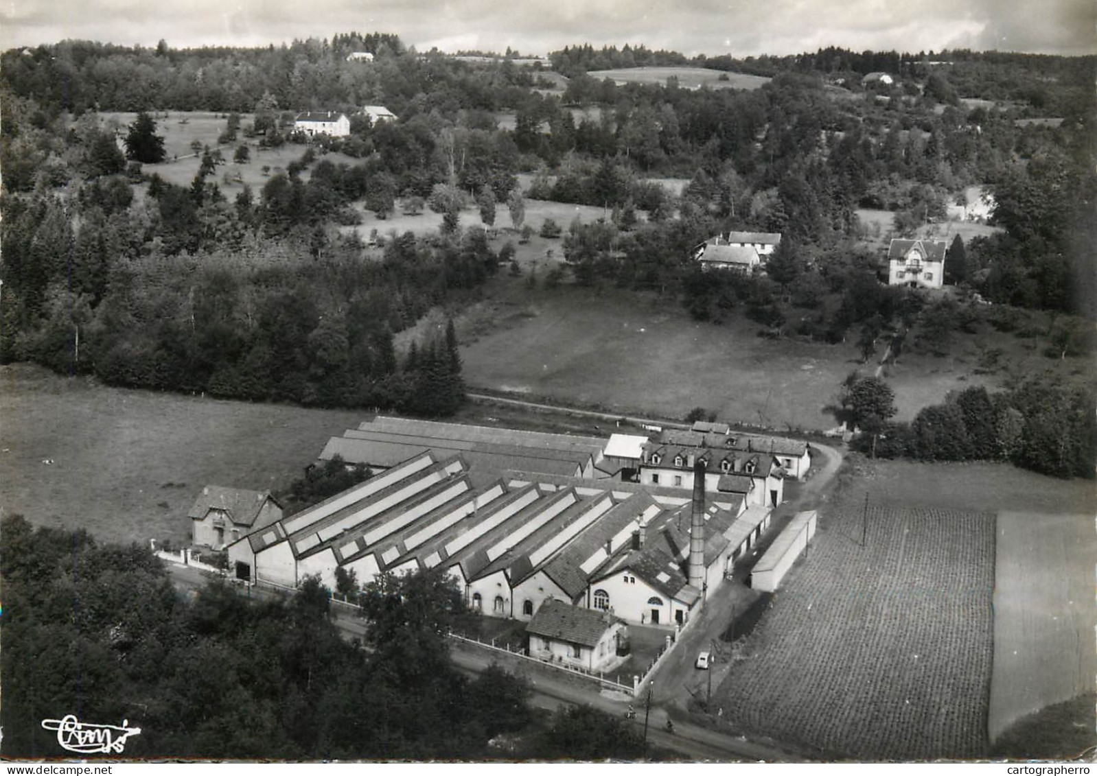 Aerial View Postcard France Haute Saône > Mélisey Tissage Carraz - Mélisey