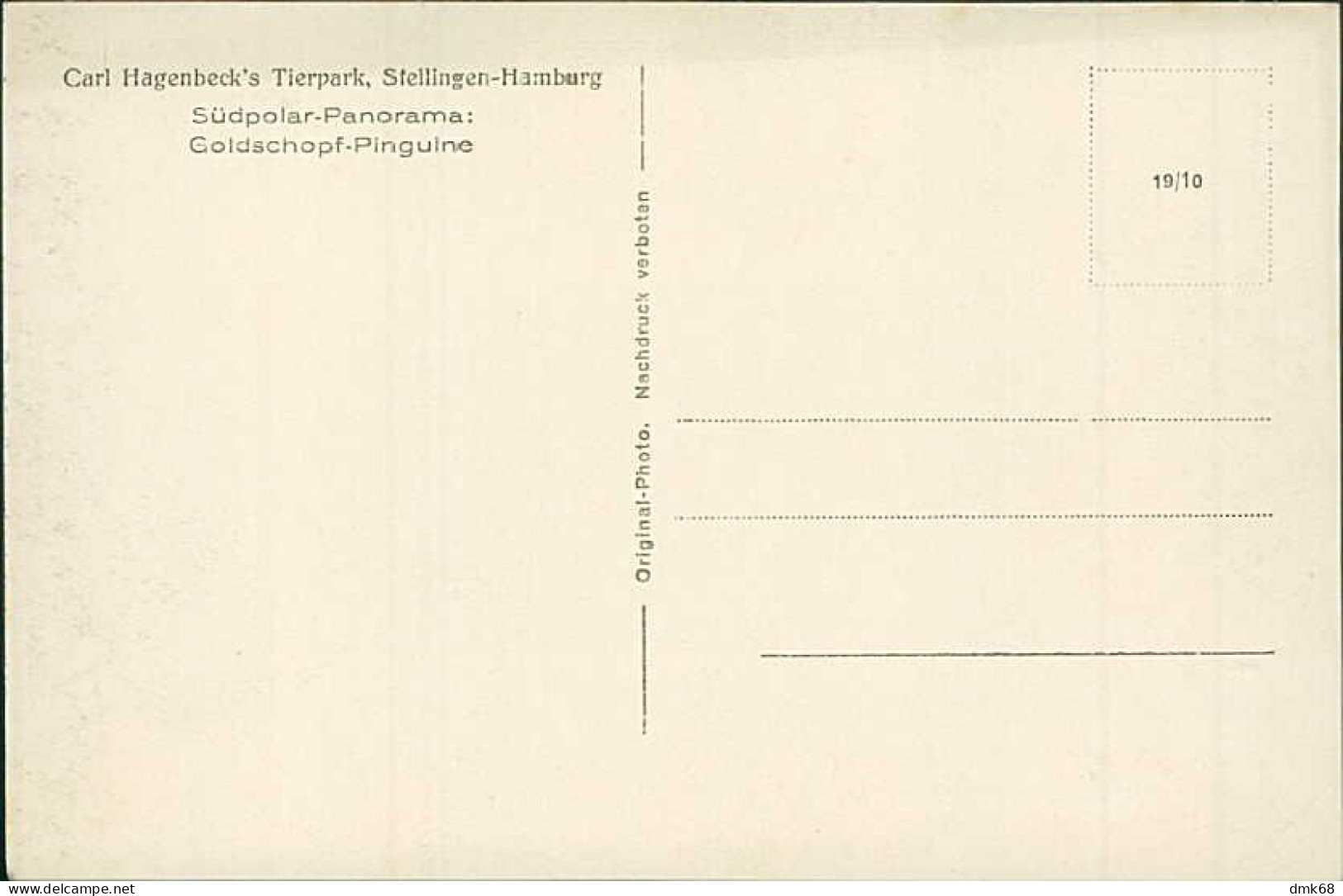 HAMBURG / STELLINGEN - CARL HAGENBECK'S TIERPARK - SUDPOLAR PANORAMA - GOLDSCHOPF PINGUINE - 1930s (16863) - Stellingen