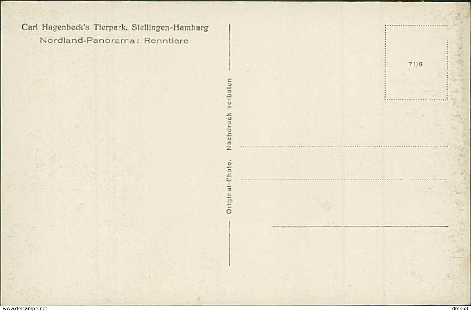 HAMBURG / STELLINGEN - CARL HAGENBECK'S TIERPARK - NORDLAND PANORAMA - RENNTIERE - 1930s - EXCELLENT CONDITION (16867) - Stellingen