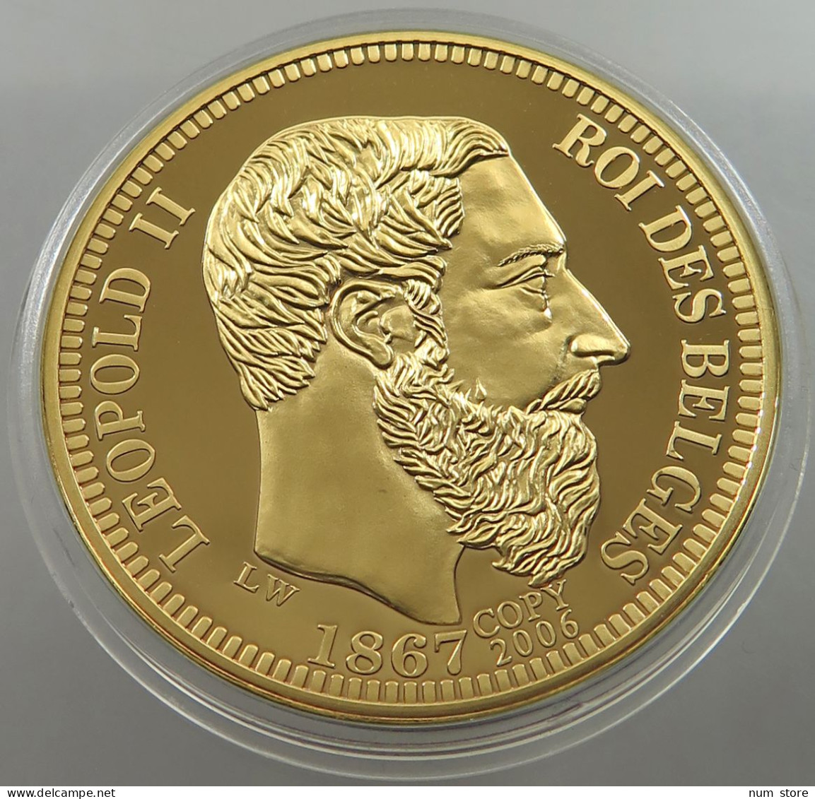 BELGIUM PROOF MEDAL LEOPOLD II. 2006 32g, 44mm #sm07 0031 - Autres & Non Classés