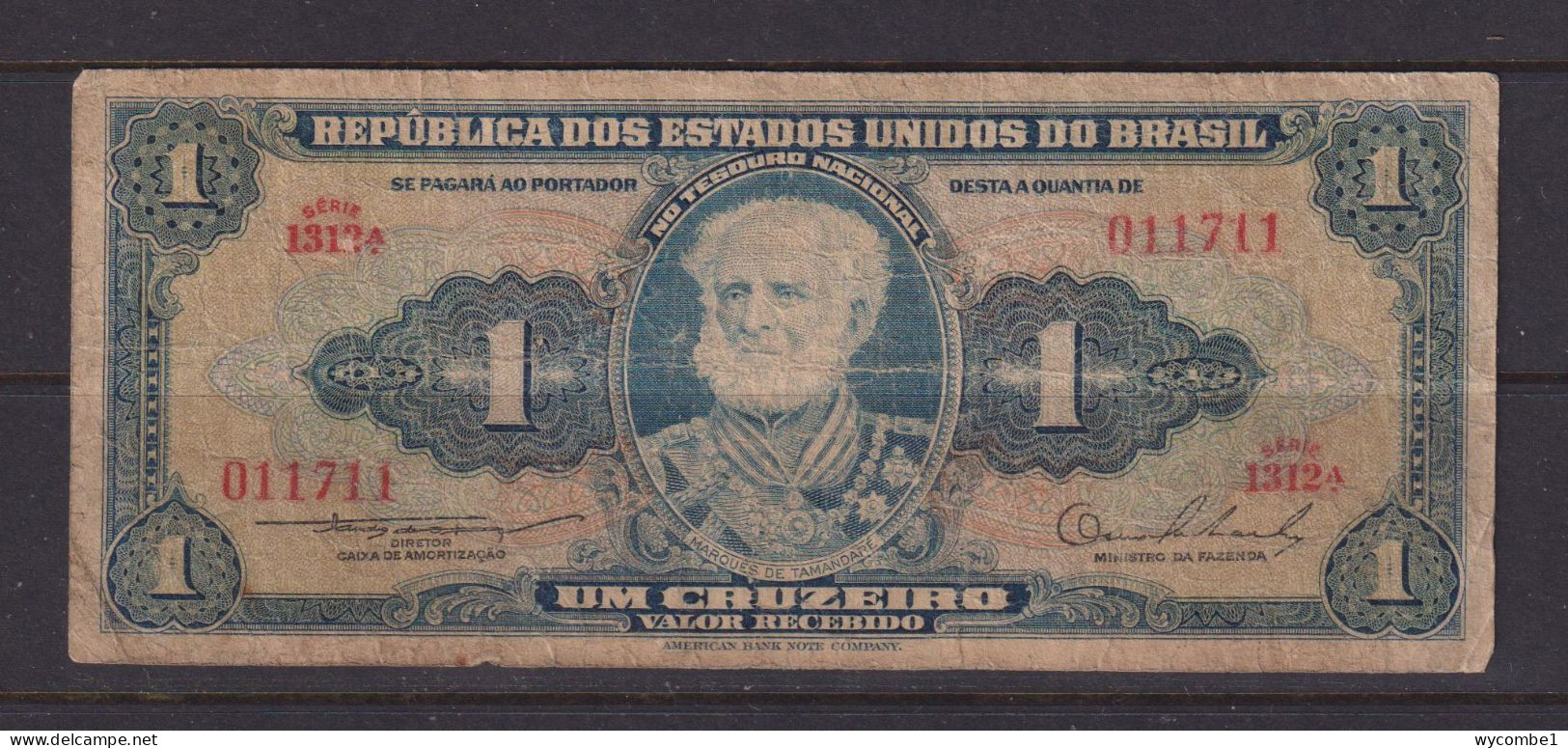 BRASIL - 1954-58 1 Cruzeiro Circulated Banknote - Brésil