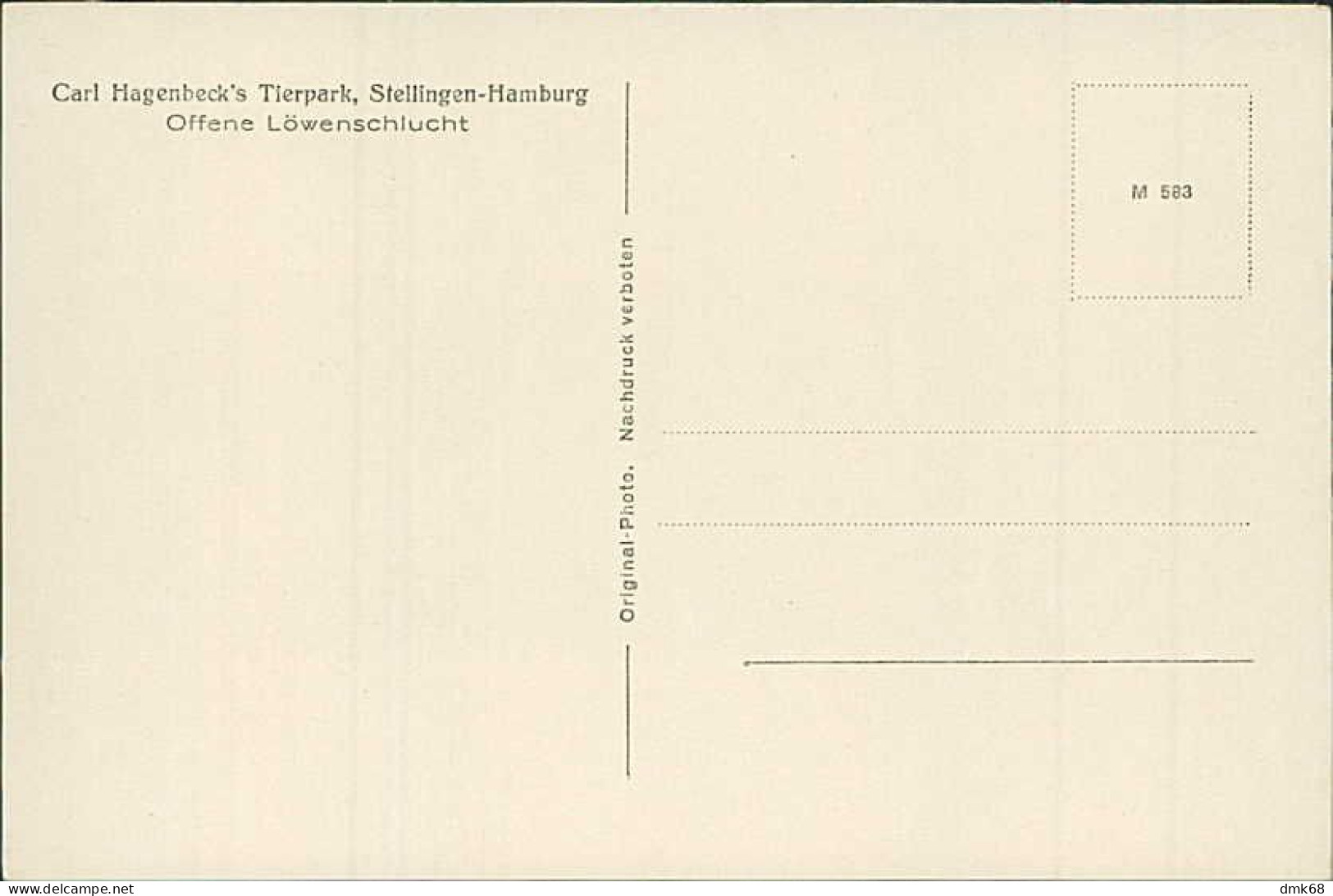 HAMBURG / STELLINGEN - CARL HAGENBECK'S TIERPARK - OFFENE LÖWENSCHLUCHT / LION -  1930s (16880) - Stellingen