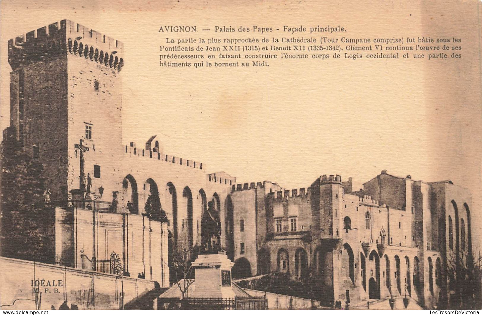 FRANCE - Avignon - Palais Des Papes - Façade Principale - Carte Postale Ancienne - Avignon
