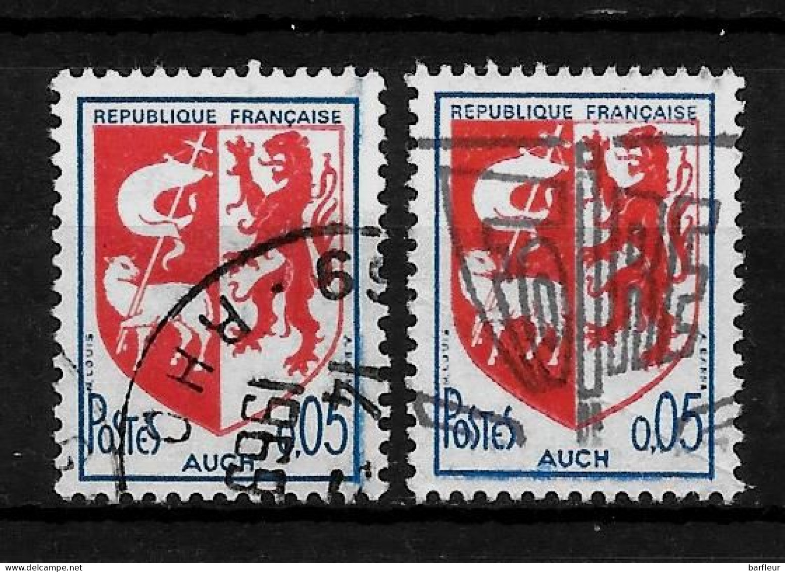 Année 1966 : Y. & T. N° 1468 ° Nuance Du Rouge Clair Sur Timbre De Gauche Et Foncé Sur Celui De Droite - Usados