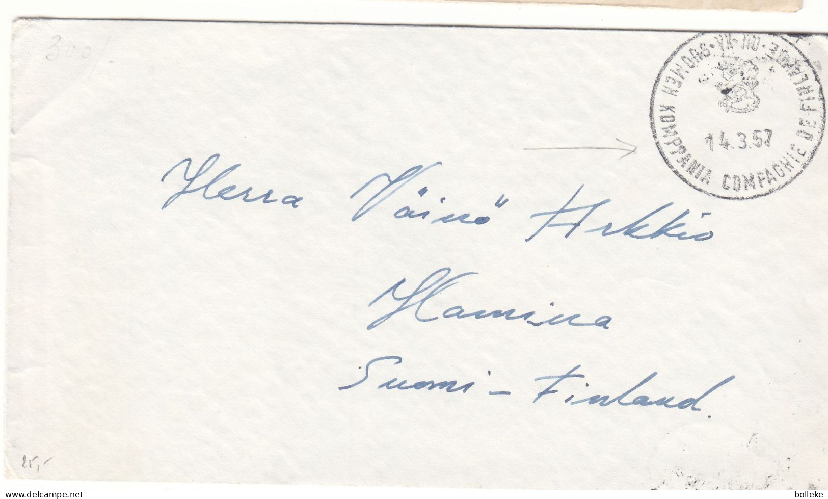 Finlande - Lettre Militaire De 1957 - Oblit Compagnie De Finlande - - Lettres & Documents