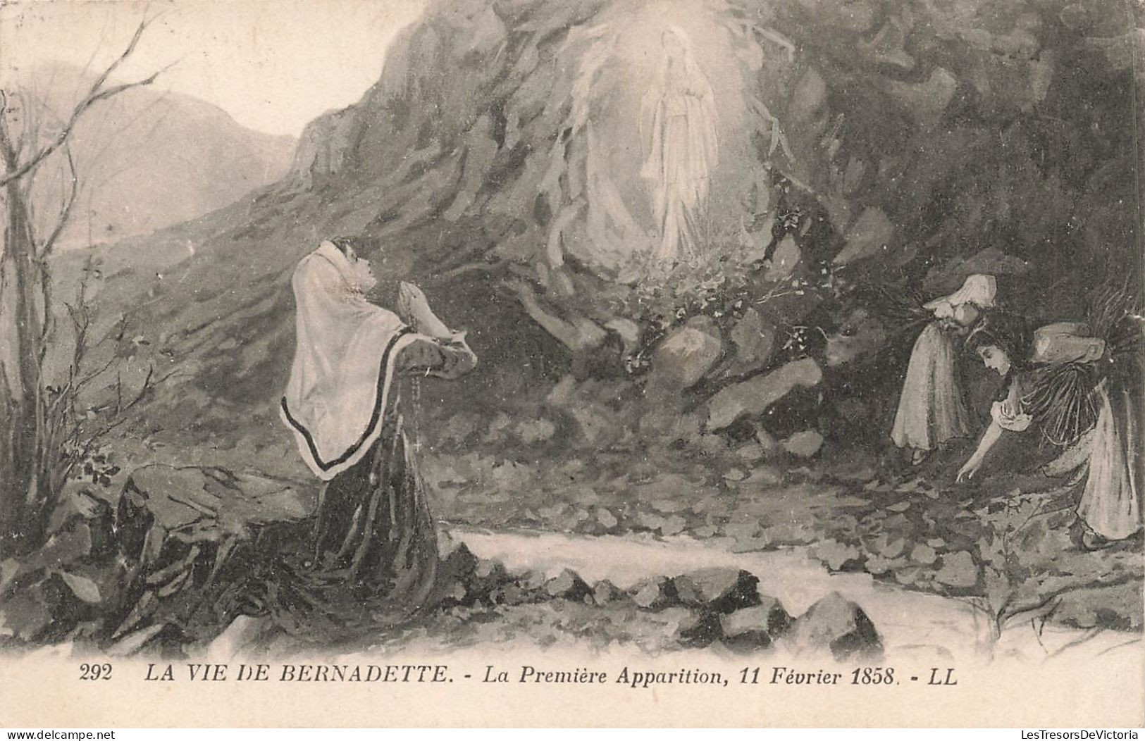 ARTS - Peintures Et Tableaux - La Vie De Bernadette La Première Apparition - LL - Carte Postale Ancienne - Malerei & Gemälde