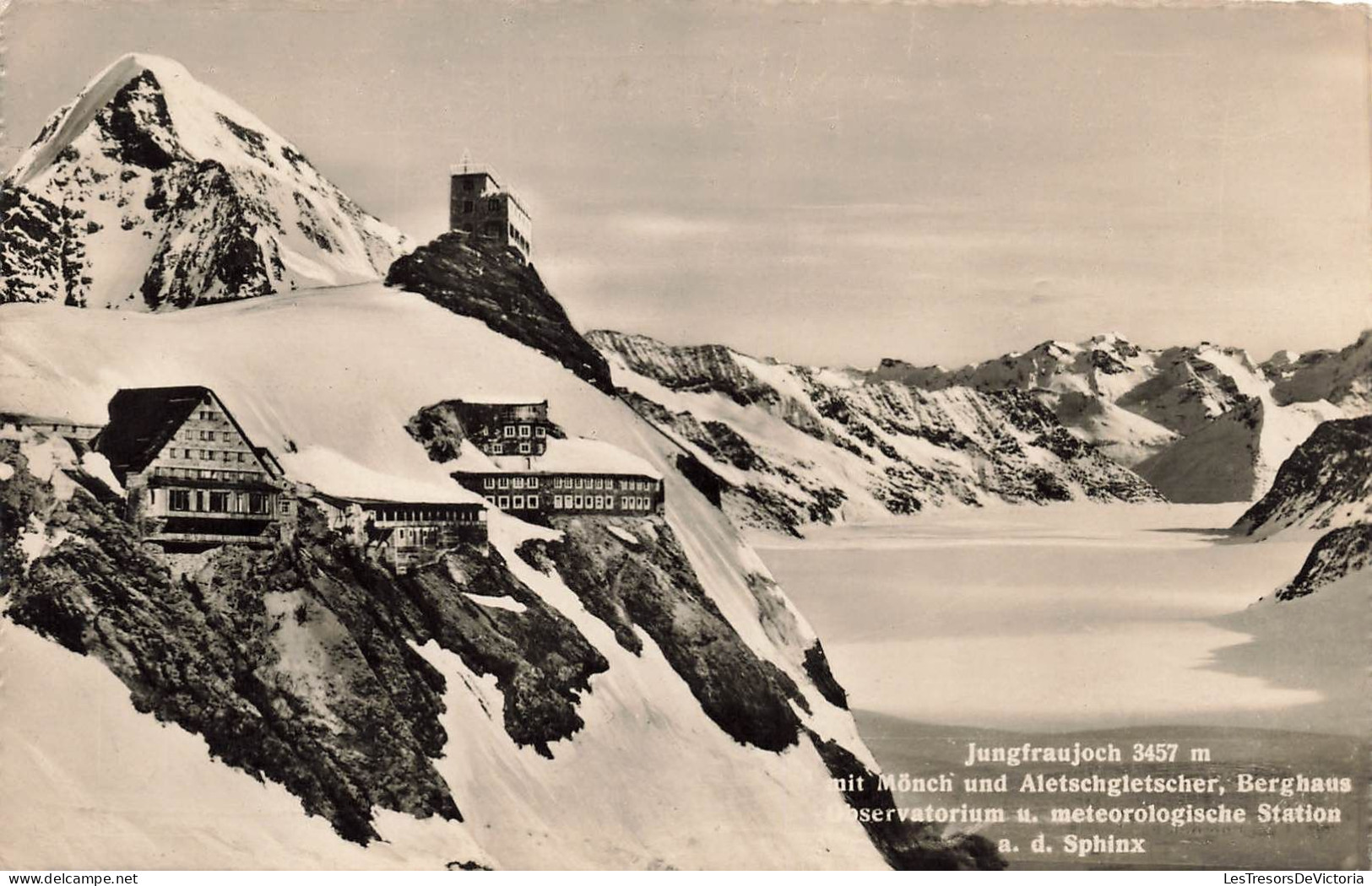 SUISSE - Jungfraujoch Avec Le Mönch Et Le Glacier D'Aletsch -  Carte Postale Ancienne - Mon