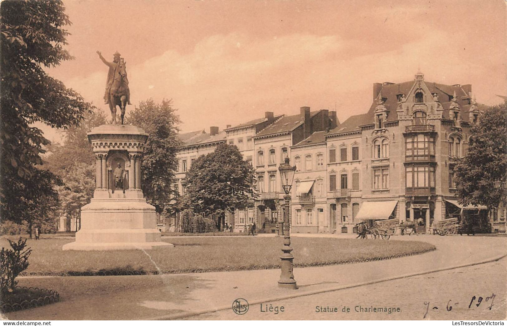 BELGIQUE - Liège - Statue De Charlemagne - Carte Postale Ancienne - Liège