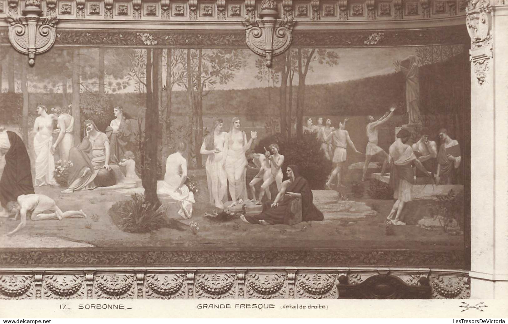 ARTS - Tableau - Sorbonne - Grande Fresque (détail De Droite) - Carte Postale Ancienne - Peintures & Tableaux