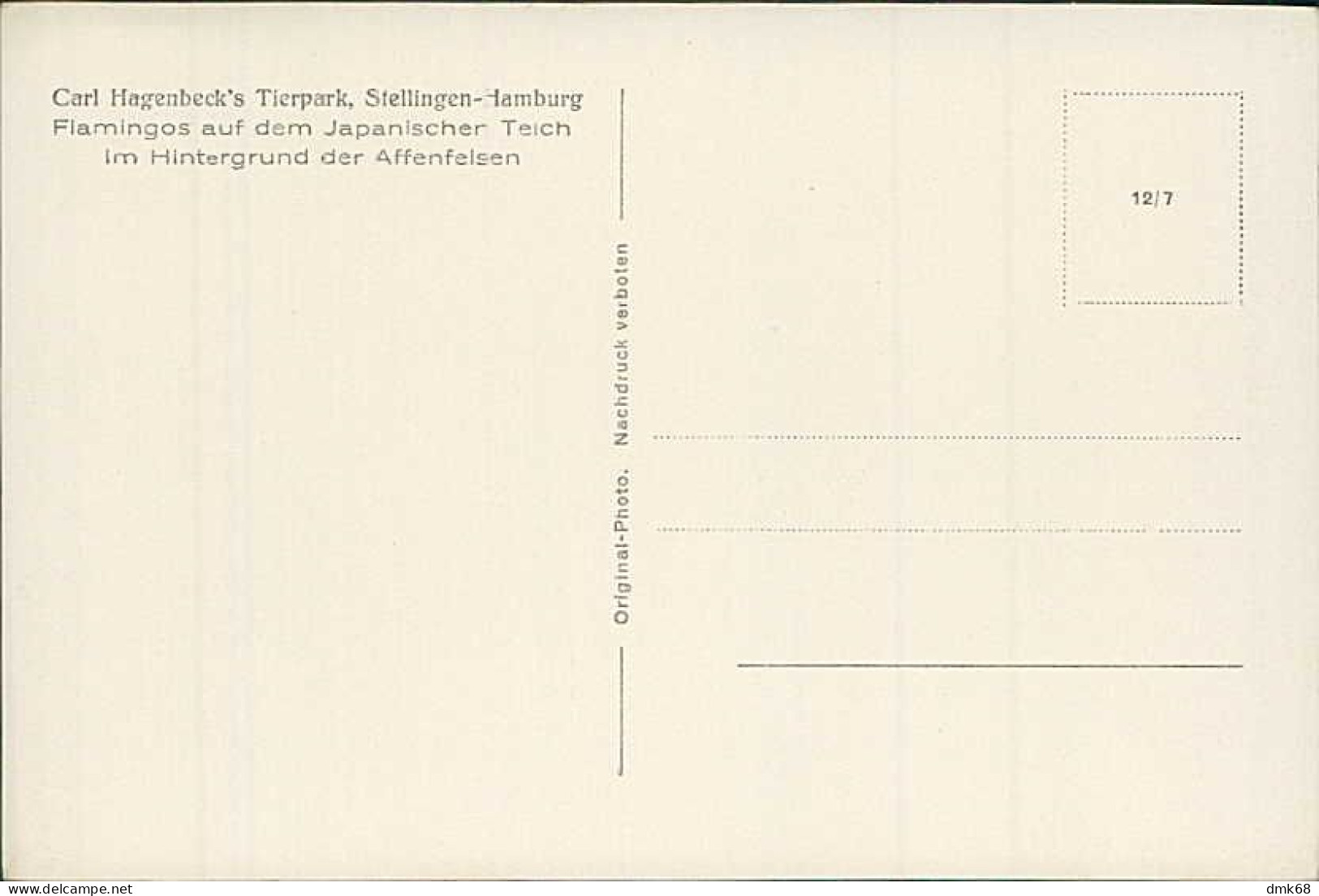 HAMBURG / STELLINGEN - CARL HAGENBECK'S TIERPARK - FLAMINGOS AUF DEM JAPANISCHEN TEICH IM HINTERGRUND - 1930s (16892) - Stellingen