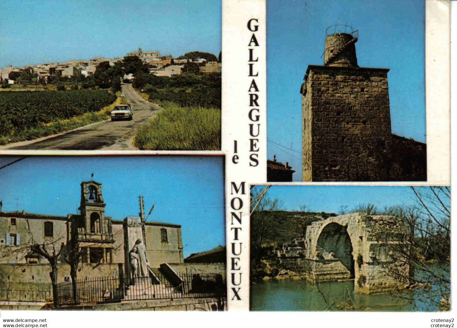 30 GALLARGUES LE MONTUEUX N°117 Vue Générale Tour Temple Pont Roman Sur Le VIDOURLE En 1976 OPEL - Gallargues-le-Montueux
