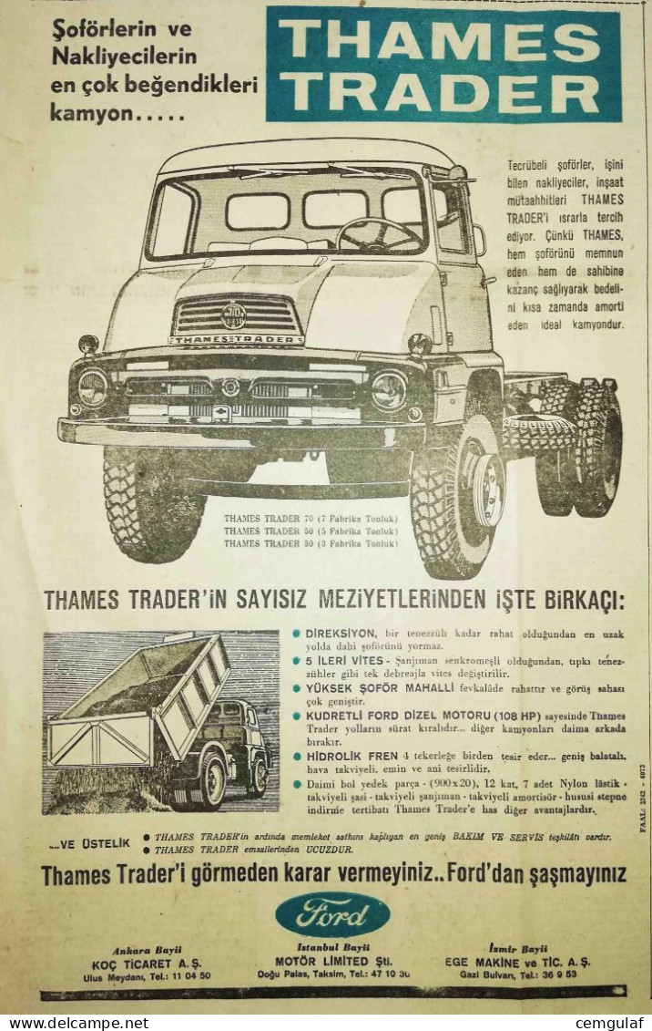 THAMES TRADER TRUCKS ADVERTISING/ DO NOT DECIDE BEFORE SEEING IT. DON'T GIVE UP ON FORD PRODUCTS. - Camion