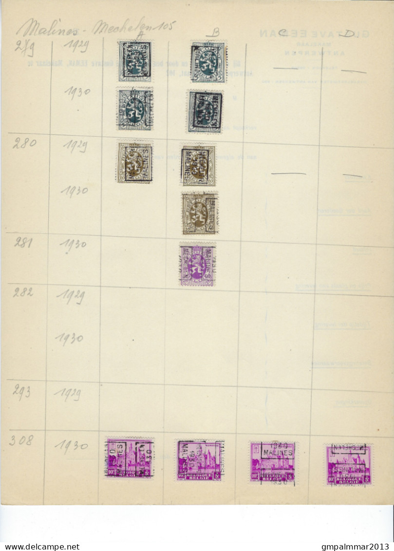 LIKWIDATIE MECHELEN / MALINES + (station) Met RIJKSWAPEN , PELLENS , HOUYOUX , HERALDIEKE LEEUW , ORVAL Enz.. !  LOT 298 - Sonstige & Ohne Zuordnung