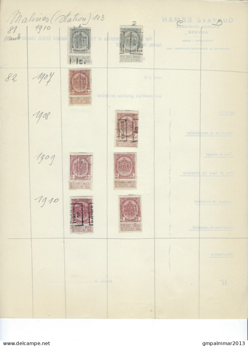 LIKWIDATIE MECHELEN / MALINES + (station) Met RIJKSWAPEN , PELLENS , HOUYOUX , HERALDIEKE LEEUW , ORVAL Enz.. !  LOT 298 - Andere & Zonder Classificatie