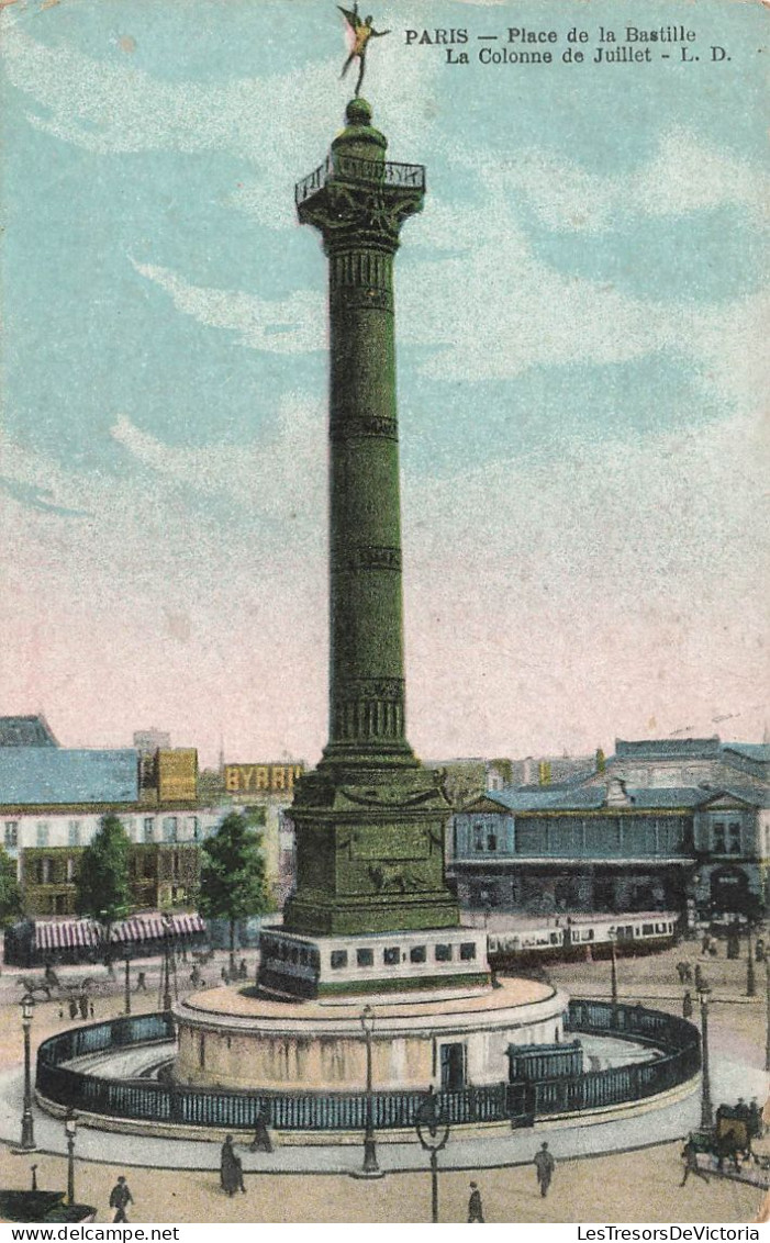 FRANCE - Paris - Place De La Bastille Et Colonne De Juillet - Colorisé - Carte Postale Ancienne - Places, Squares