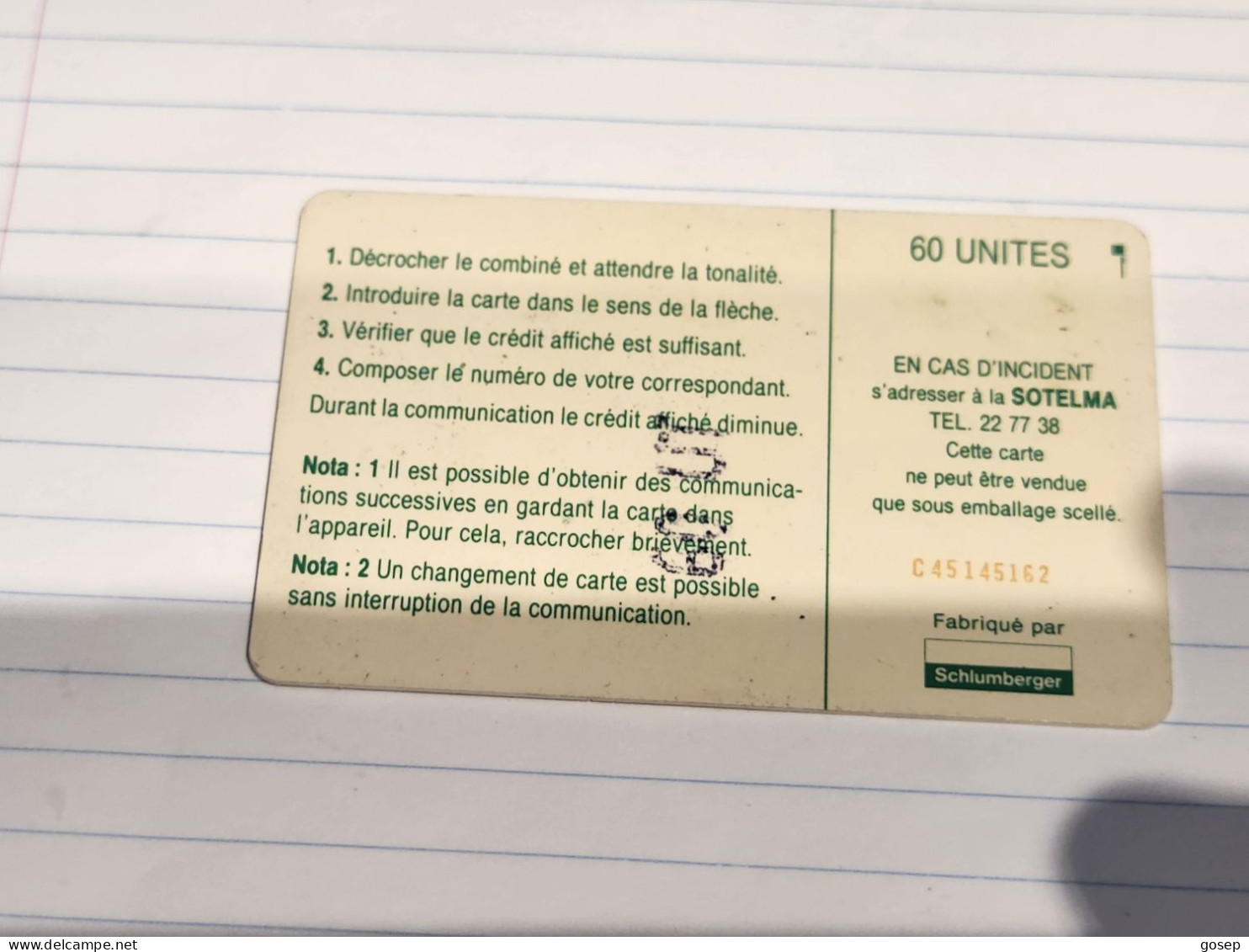 MALI-(SOT-0028)-Green Logo-(With Moreno Logo)-(23)-(60units)-(C45145162)-(tirage-100.000)+1card Prepiad - Mali