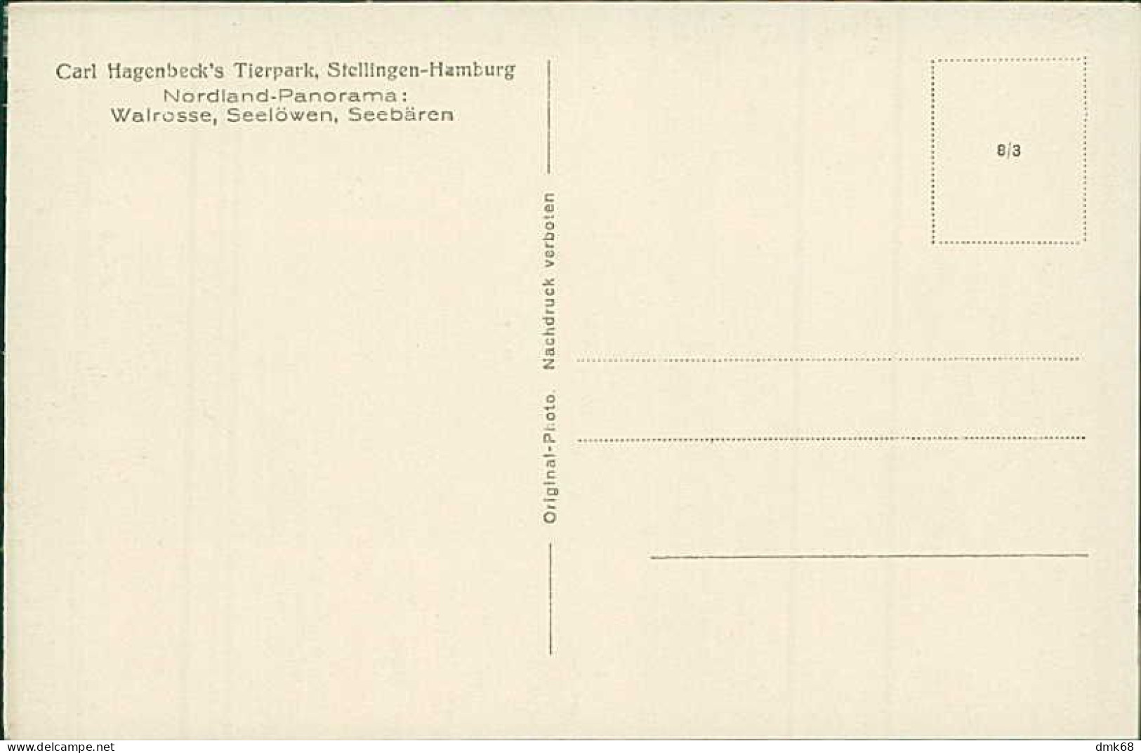 HAMBURG / STELLINGEN - CARL HAGENBECK'S TIERPARK - NORDLAND PANORAMA - WALROSSE / SEELÖWEN / SEEBÄREN - 1930s (16898) - Stellingen