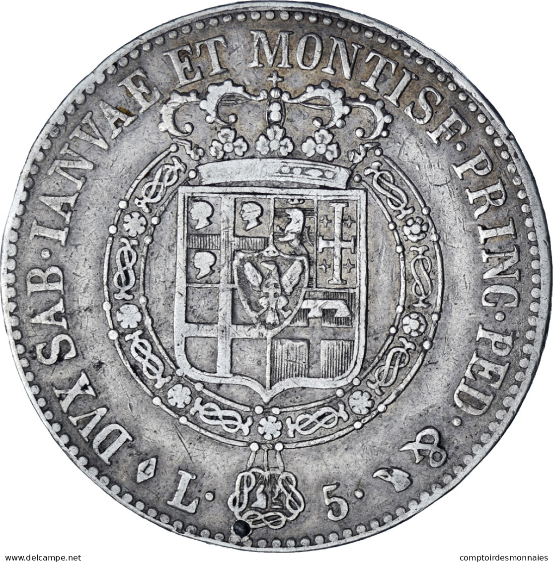 Monnaie, Italie, Vittorio Emanuele I, 5 Lire, 1820, Turin, TTB, Argent - Italian Piedmont-Sardinia-Savoie