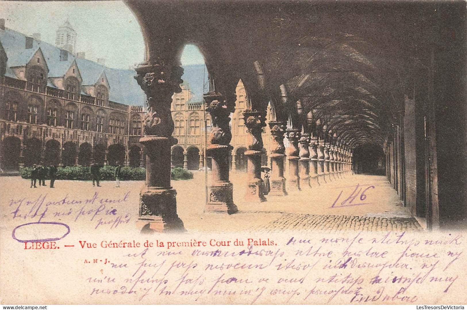 BELGIQUE - Liège - Vue Générale De La Première Cour Du Palais - Colorisé - Carte Postale Ancienne - Lüttich