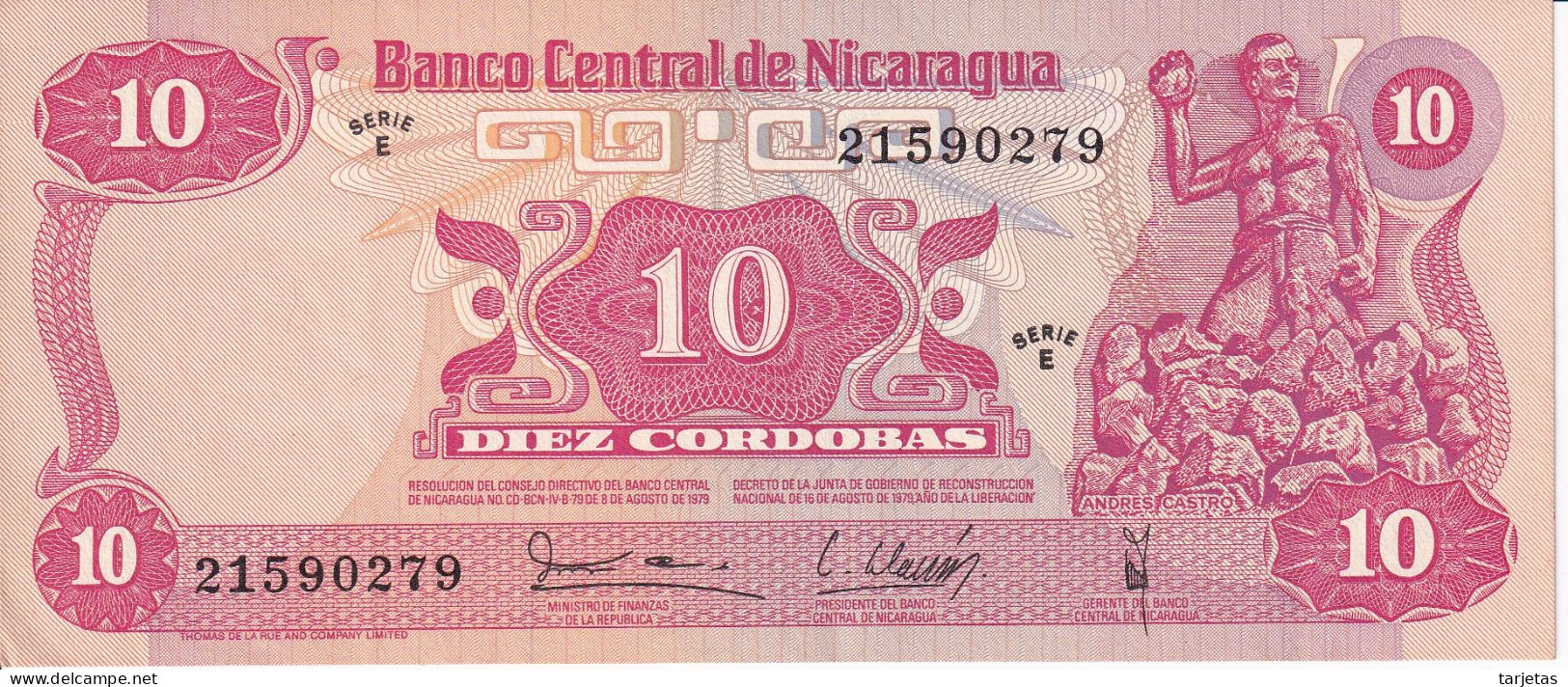 BILLETE DE NICARAGUA DE 10 CORDOBAS DEL AÑO 1979 CALIDAD EBC (XF) (BANK NOTE) - Nicaragua