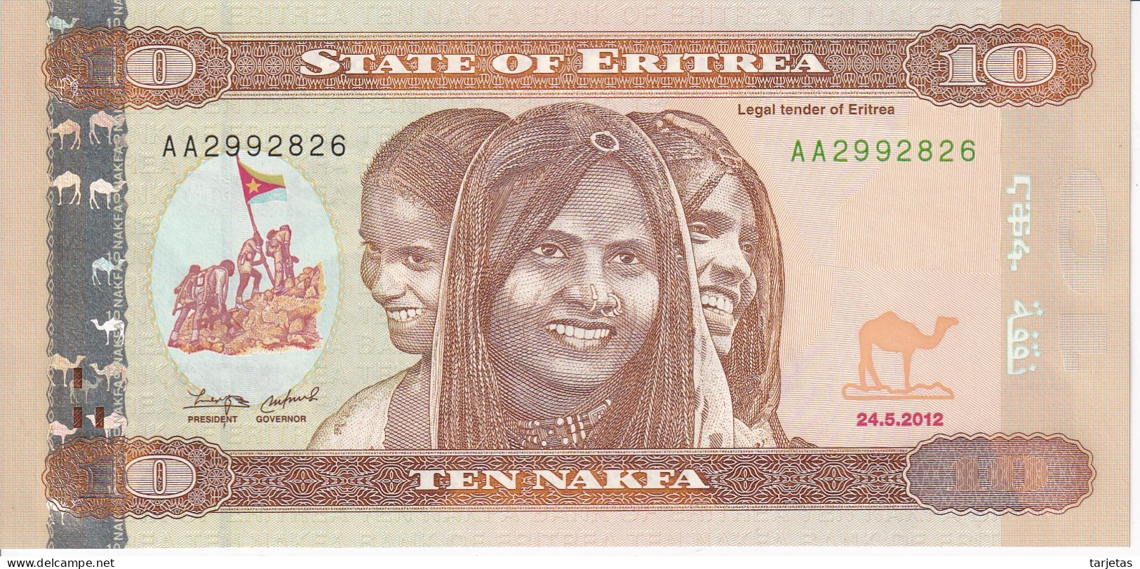 BILLETE DE ERITREA DE 10 NAFKA DEL AÑO 2012 SIN CIRCULAR (UNC) (BANK NOTE) - Erythrée