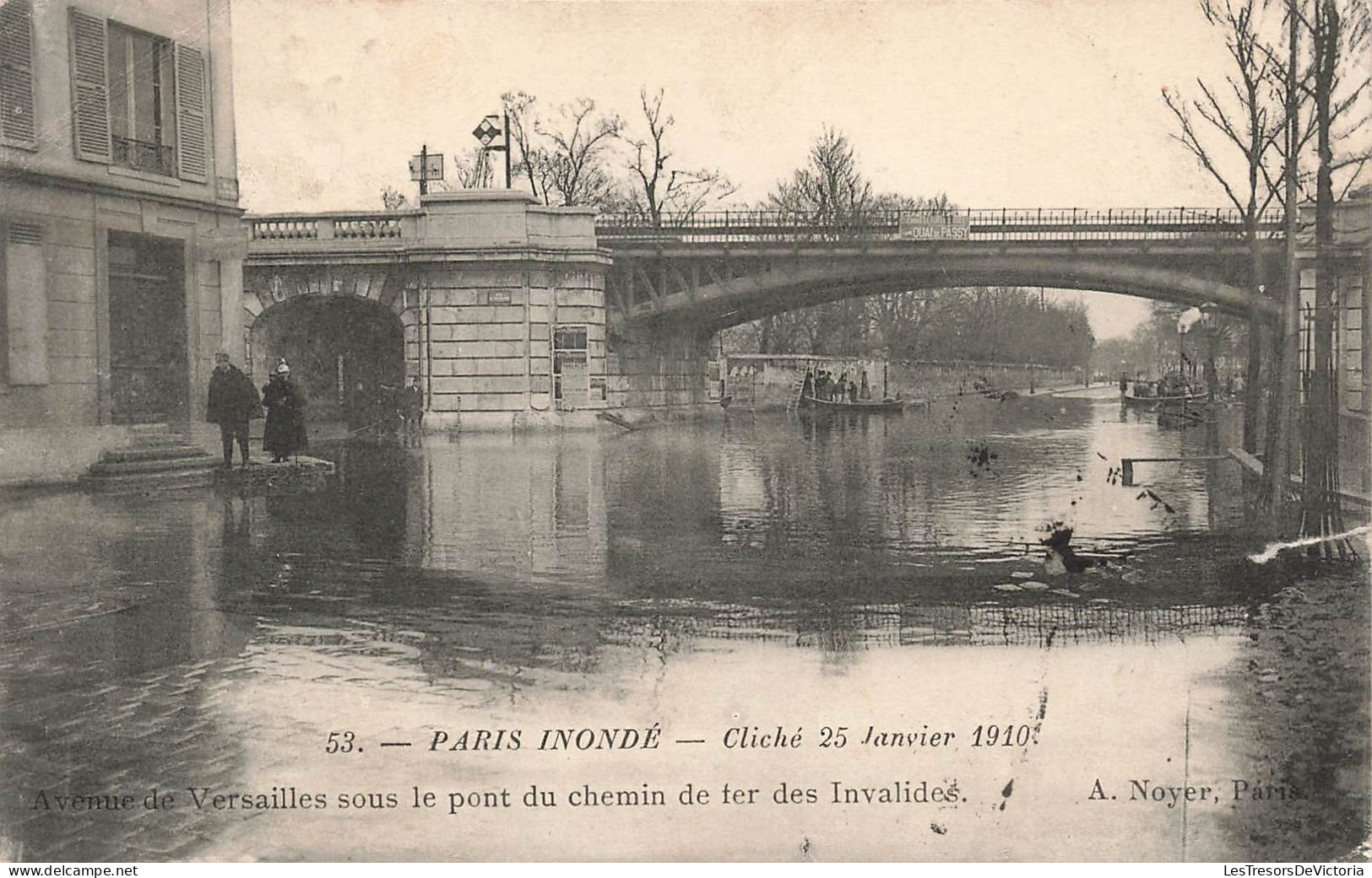 FRANCE - Paris Inondé - Avenue De Versailles Sous Le Pont Du Chemin De Fer Des Invalides - Carte Postale Ancienne - Paris Flood, 1910