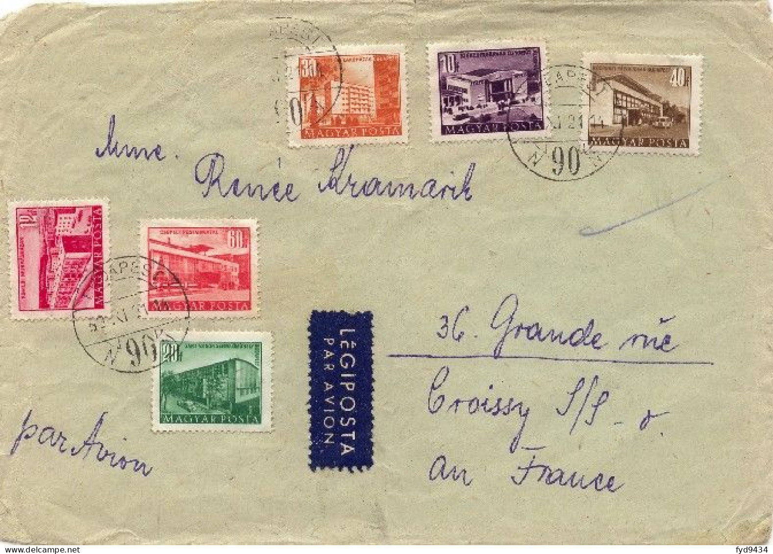 Lettre De Hongrie 1953 - Poststempel (Marcophilie)