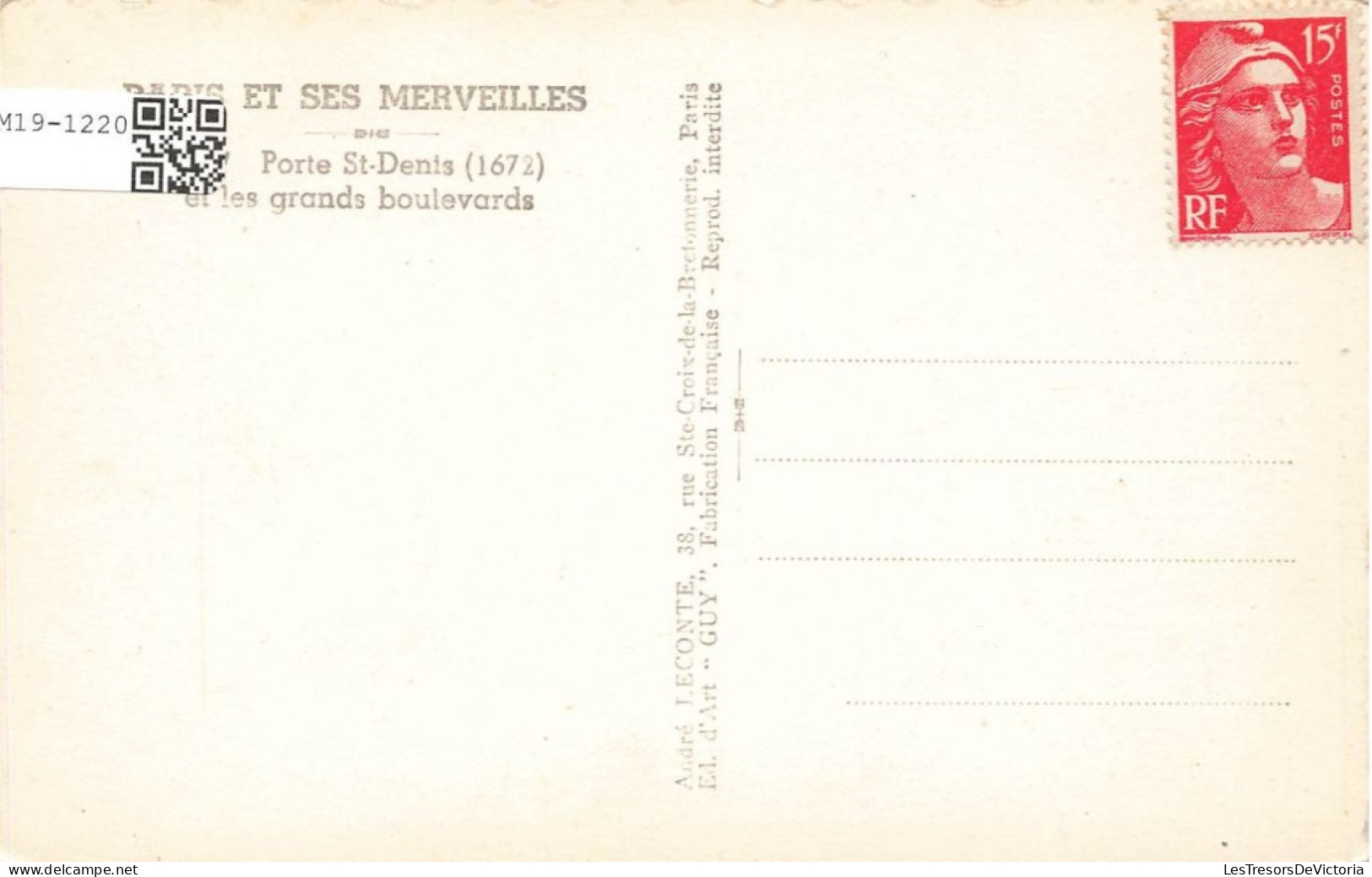 FRANCE - Paris - Porte-Saint-Denis Et Les Grands Boulevards - Carte Postale - Autres & Non Classés