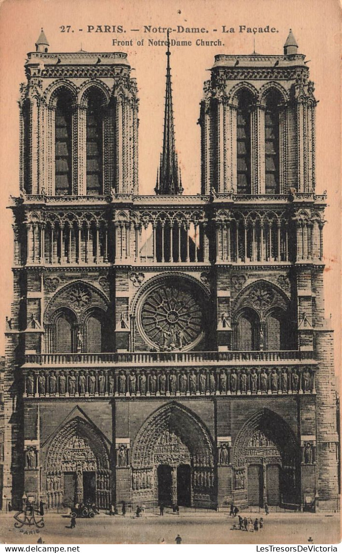 FRANCE - Paris - Notre-Dame - Façade - Carte Postale Ancienne - Notre Dame Von Paris