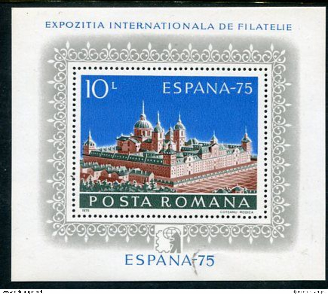 ROMANIA 1975 ESPANA '75 Exhibition  Block MNH  / **.  Michel Block 119 - Blocks & Sheetlets