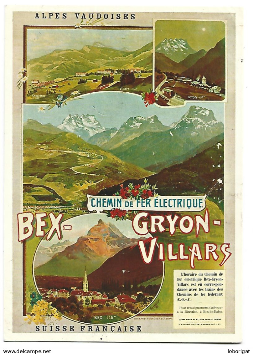 AFICHE POUR LE CHEMIN DE FER BEX-GRYON-VILLARS.-  ( SUIZA ) - Villars-les-Moines