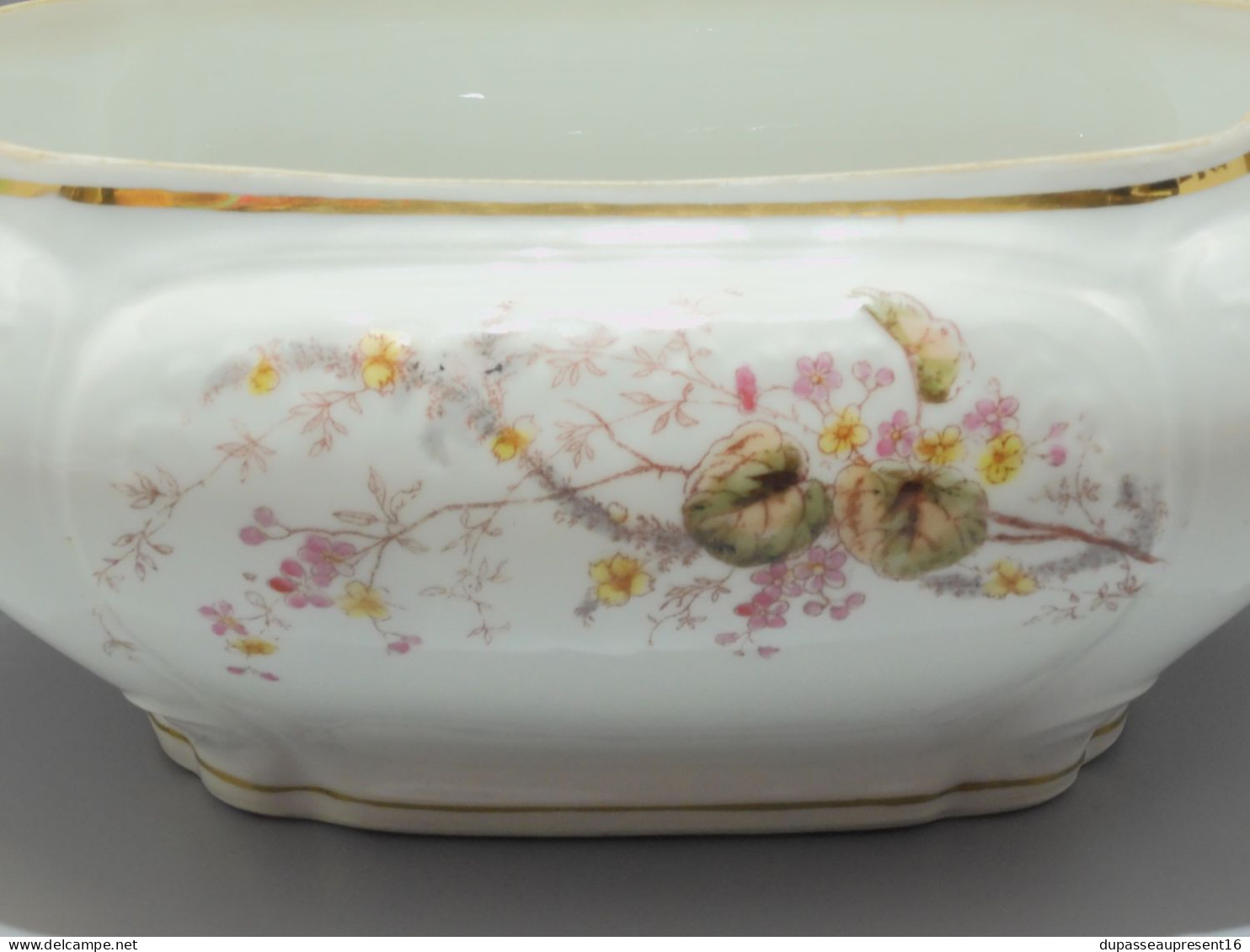 - JOLI ANCIEN BAS De SOUPIERE Ou JARDINIERE PORCELAINE De PARIS XIXe Déco     E - Autres & Non Classés