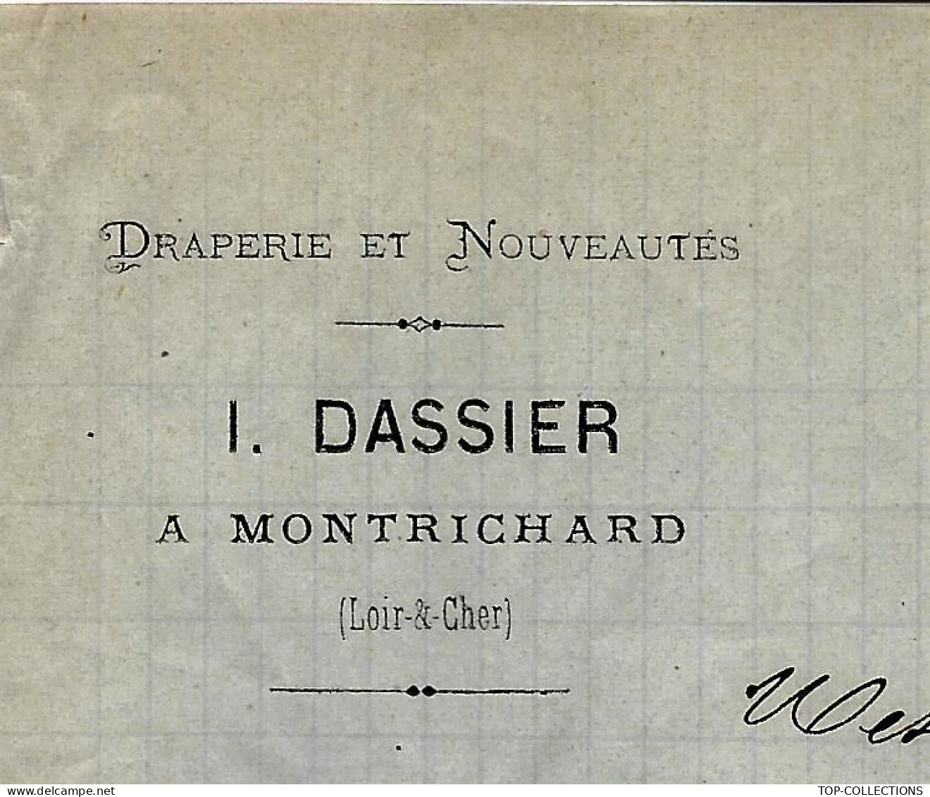 1875 ENTETE I. DASSIER DRAPERIE à Montrichard Loir Et Cher Timbre  Cérès Dentelé Oblit. Gr. Ch. 2520 => Cholet - 1849-1876: Klassik