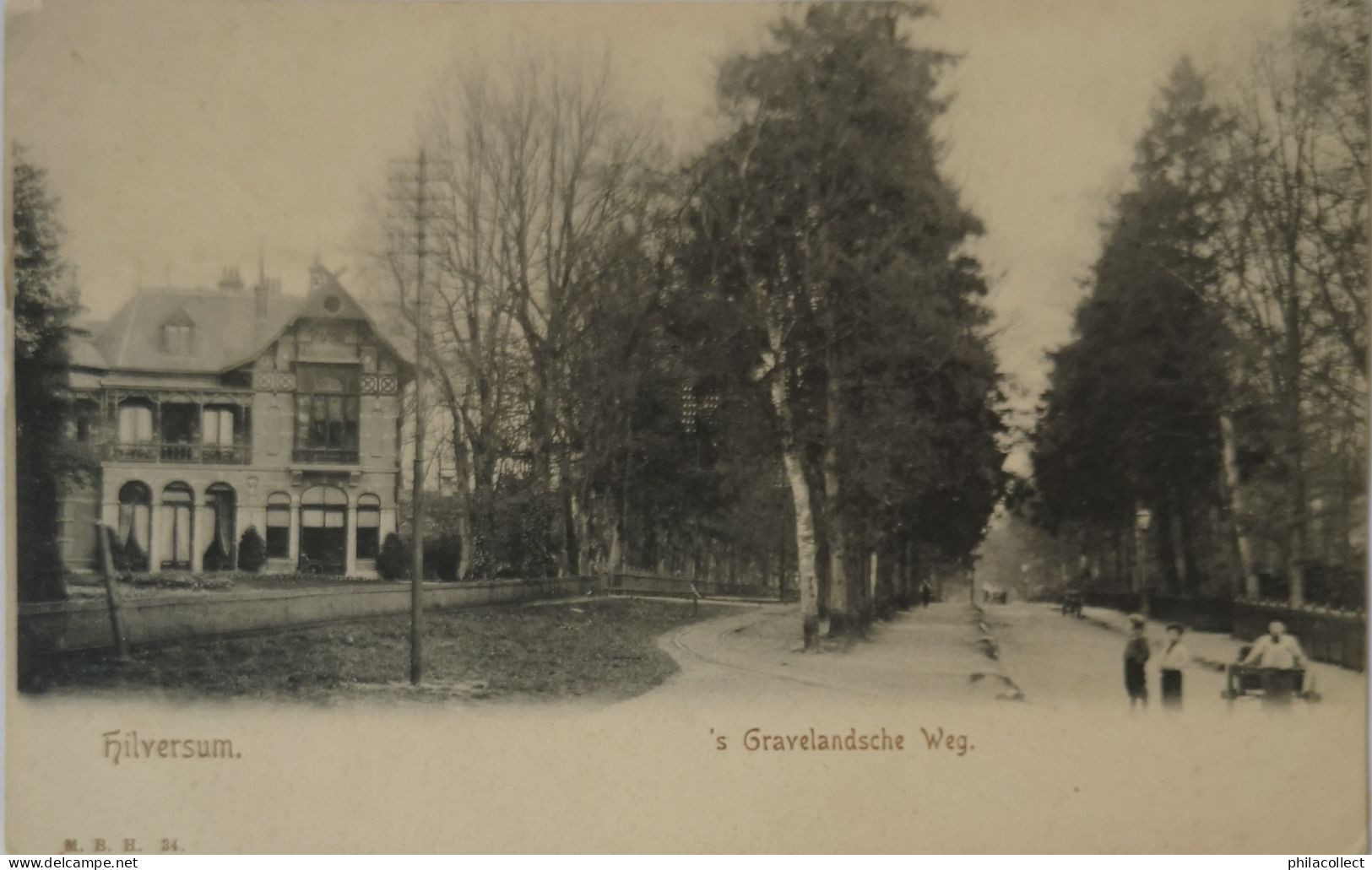 Hilversum // 's Gravelandsche Weg (geanimeerd) Ca 1900 - Hilversum