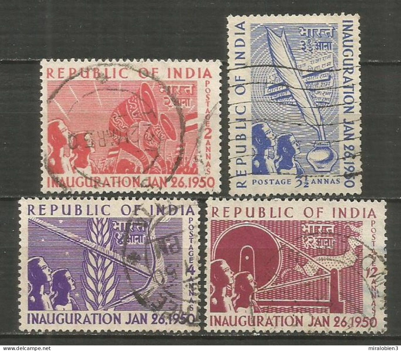 INDIA YVERT NUM. 27/30 SERIE COMPLETA USADA - Used Stamps