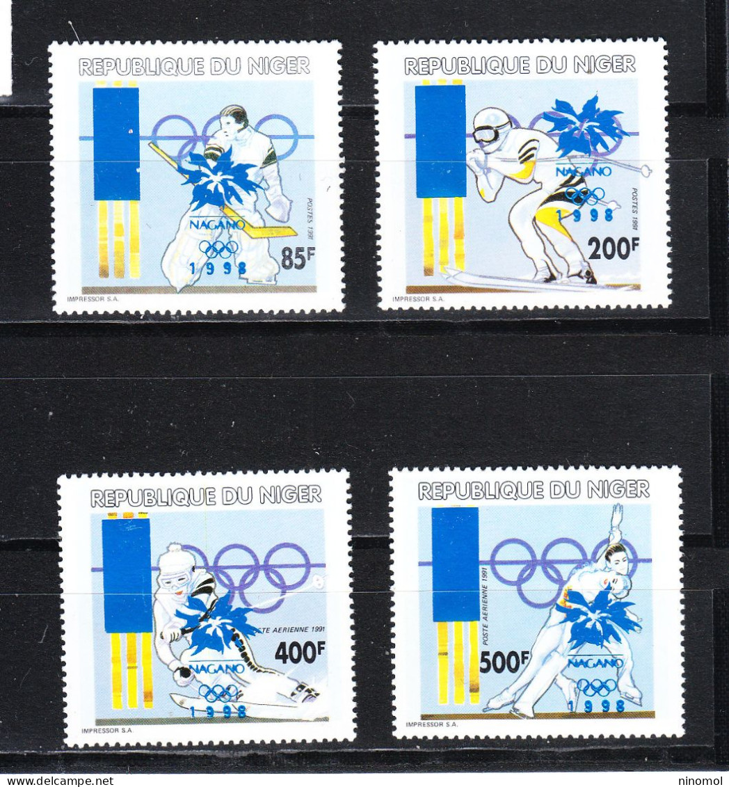 Niger   -  1996. Pre- Nagano 1988. Serie Completa Sovrastampa Blu.Complete Set With Blue Overprint.MNH - Winter 1998: Nagano