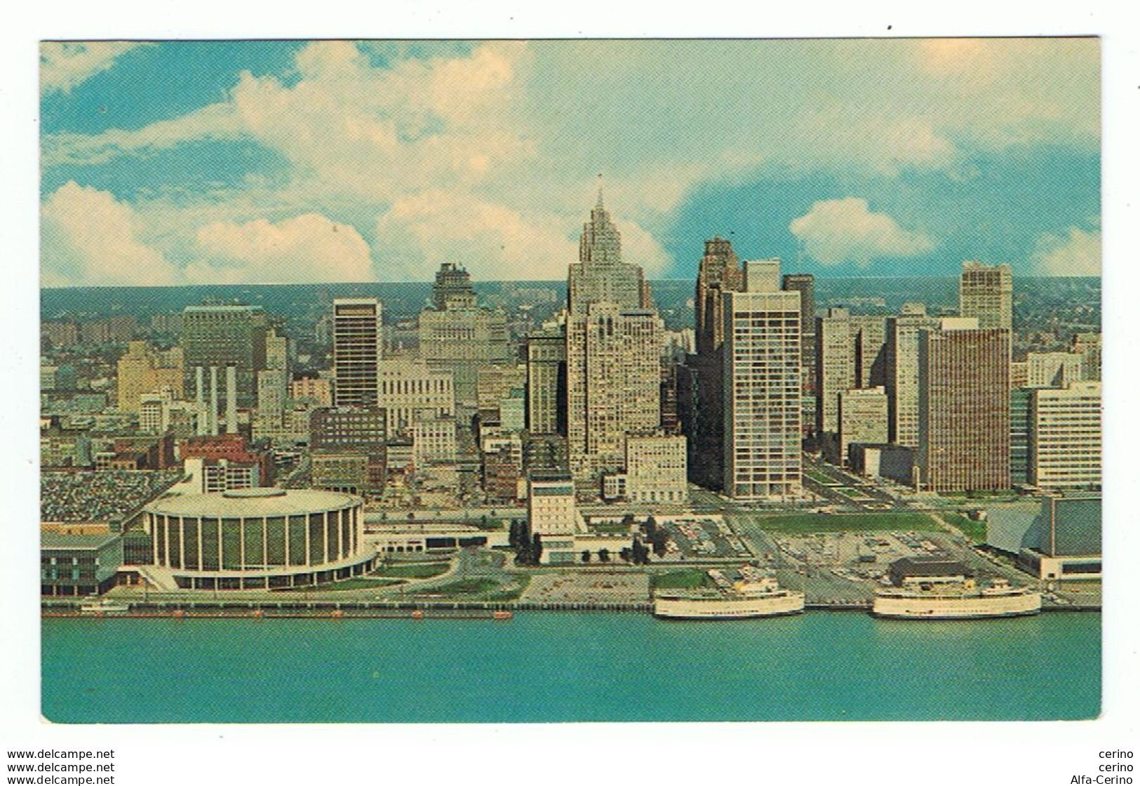 DETROIT:  AERIAL  VIEW  OF  CIVIC  CENTER  AND  SKYLINE  -  PHOTO  -  FP - Detroit
