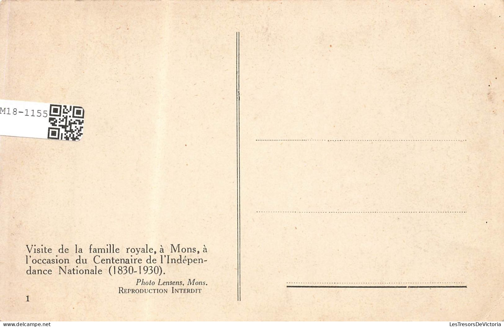 BELGIQUE - Mons - Visite De La Famille Royale à L'occasion Du Centenaire De L'indépendance - Carte Postale Ancienne - Mons