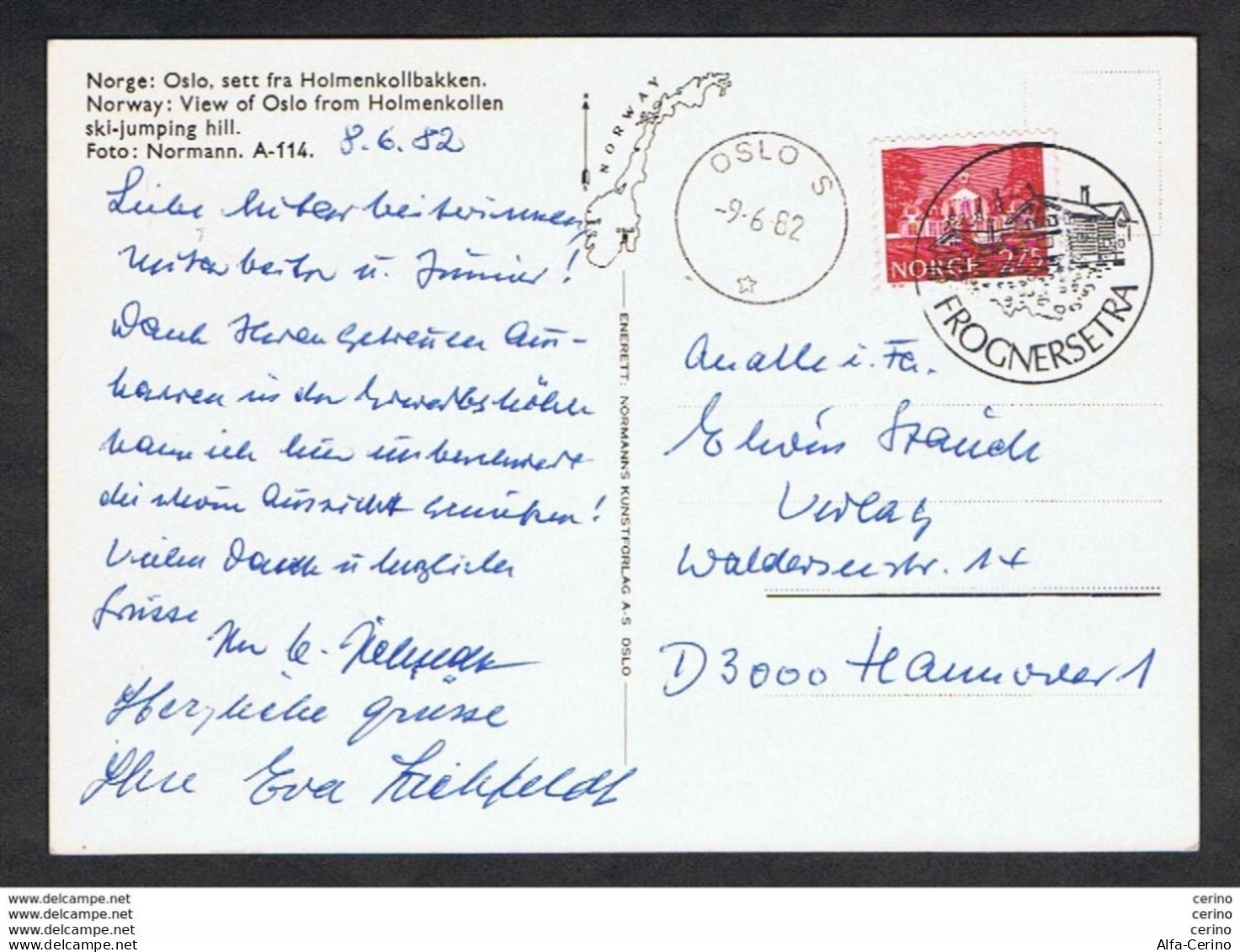 NORWAY: 1982  ILLUSTRATED POSTCARD WITH 2 K.75 (814) - TO GERMANY - Briefe U. Dokumente