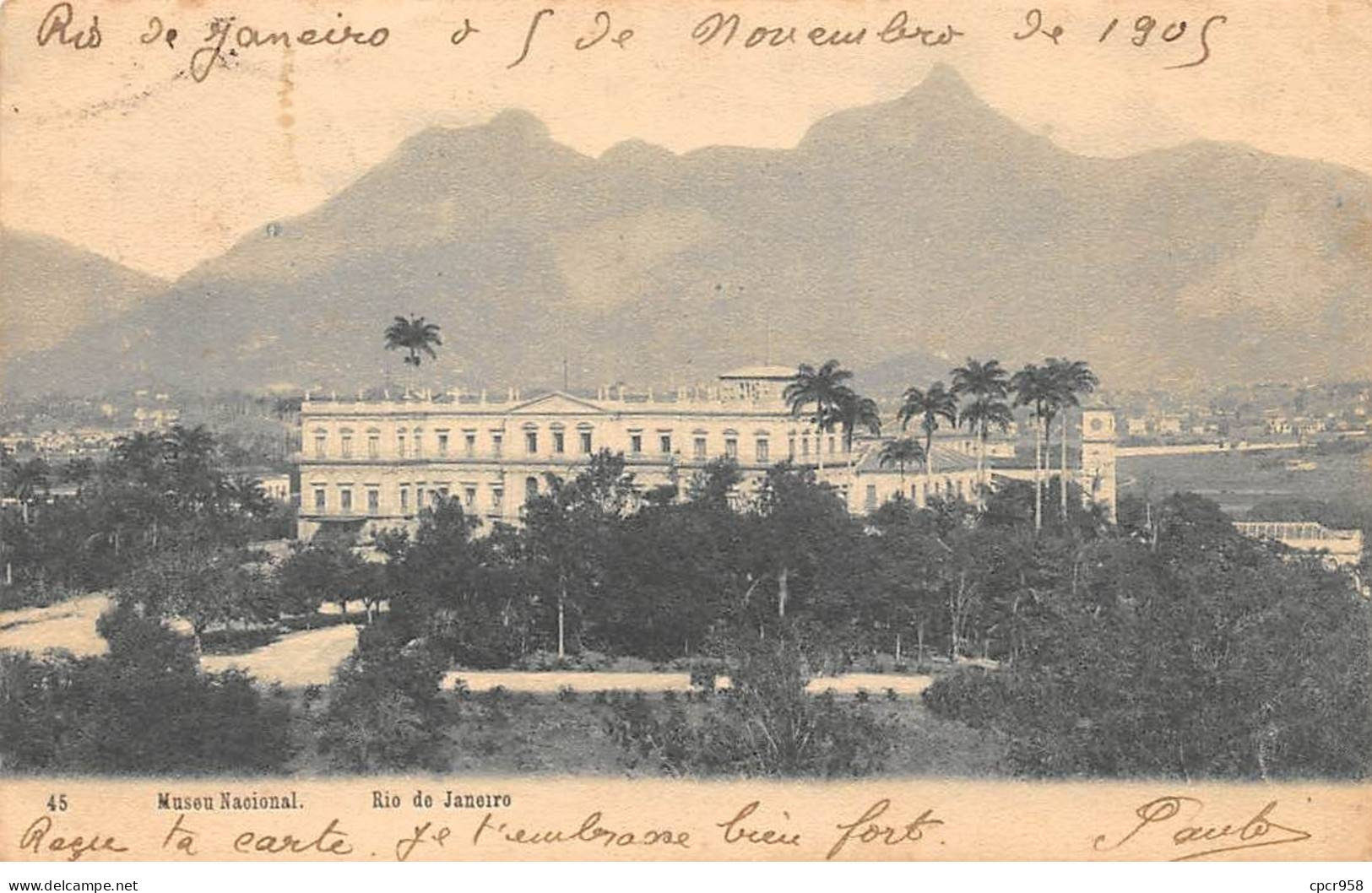 Brésil - N°79909 - RIO DE JANEIRO - Museo Nacional - Carte Avec Un Bel Affranchissement - Rio De Janeiro