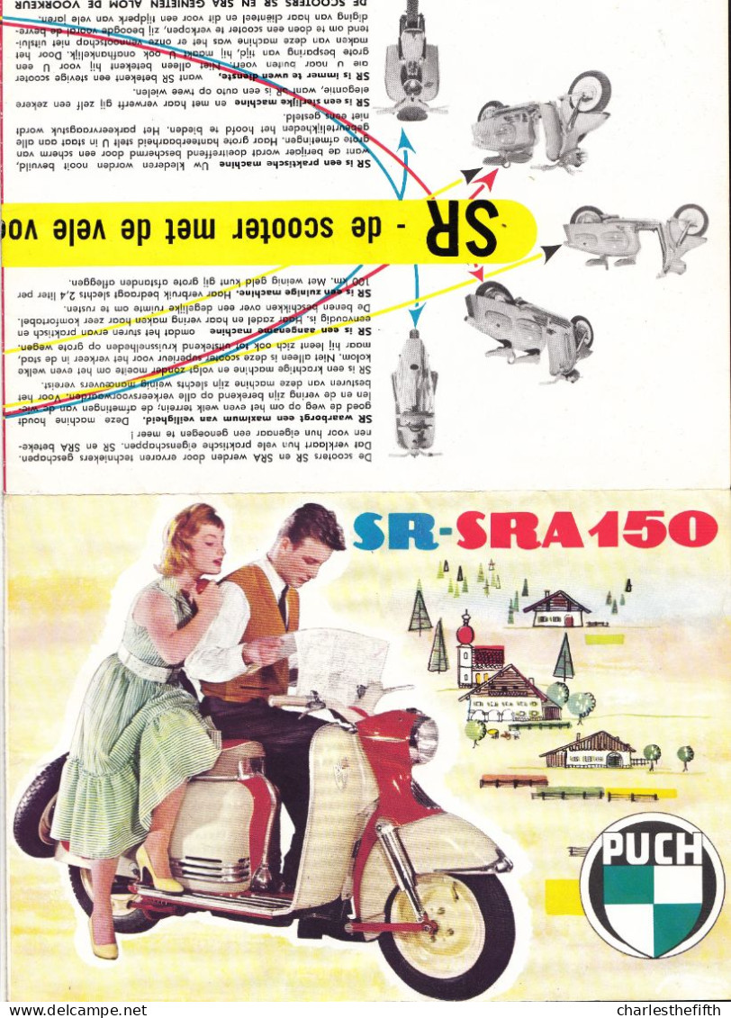 GRAND DEPLIANT SCOOTER ** PUCH SR - SRA150 ** - BON ETAT - Publicités