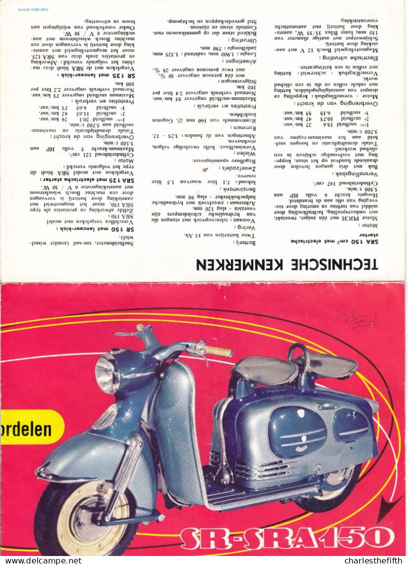 GRAND DEPLIANT SCOOTER ** PUCH SR - SRA150 ** - BON ETAT - Publicités