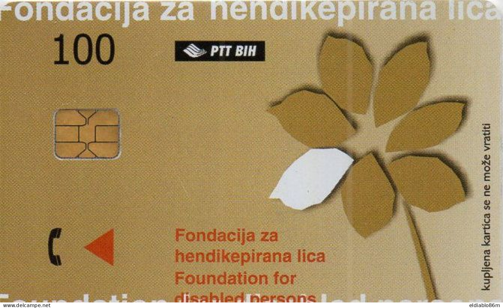 BOSNIA - CHIP CARD - PTT BIH - DISABLED PERSON - Bosnië