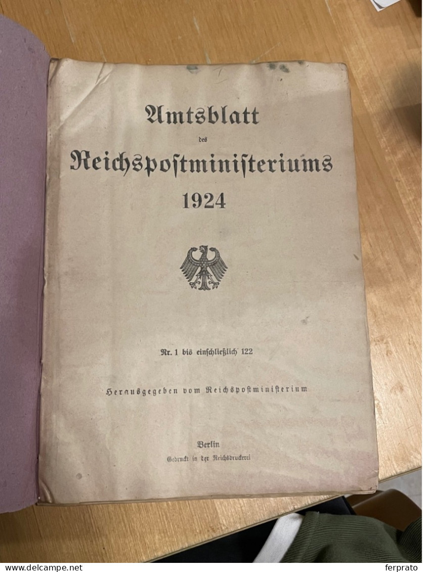 Amtsblatt Des Reichspostministerium 1924 - Damaged But Complete - Andere & Zonder Classificatie