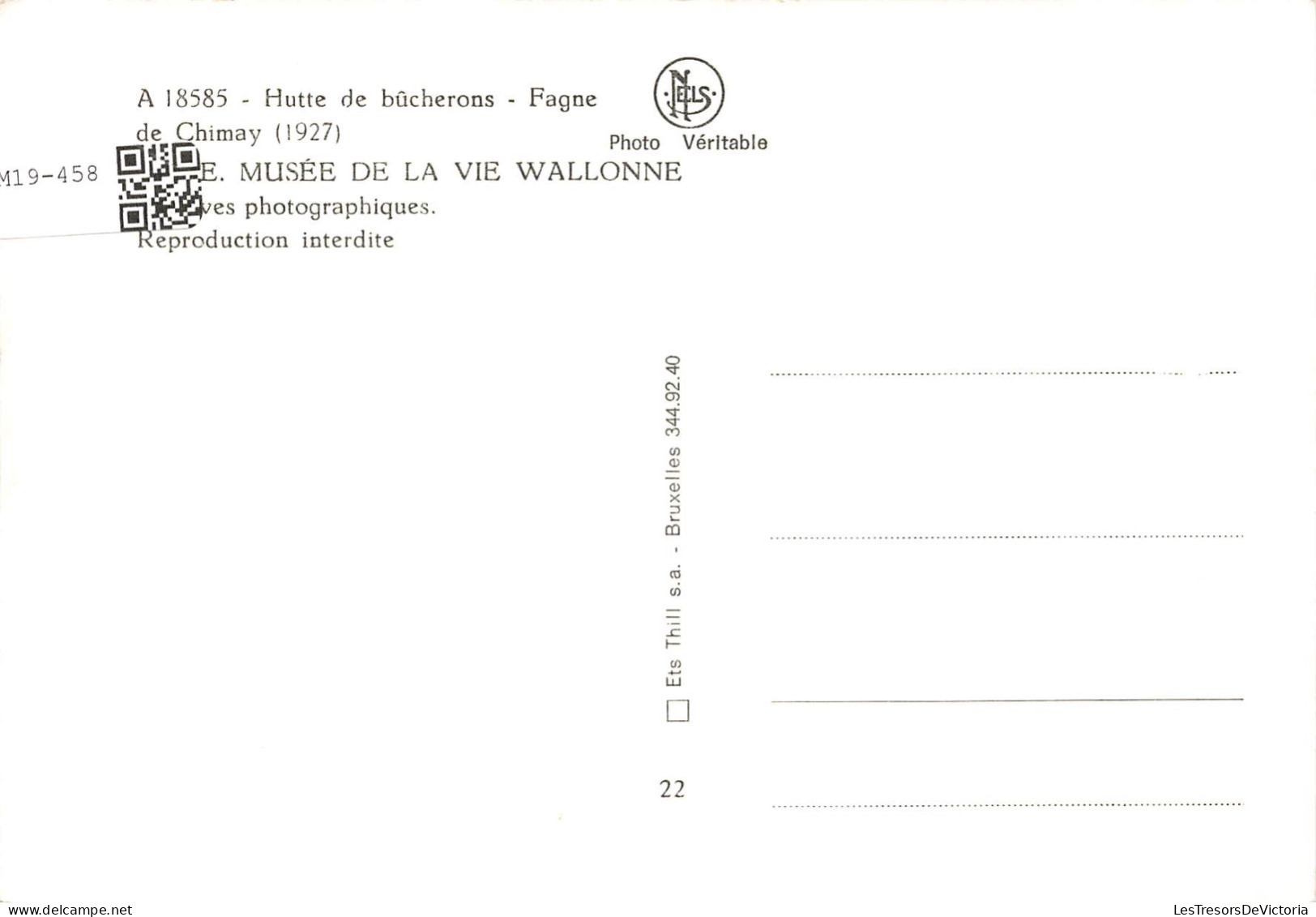 BELGIQUE - Fagne De Chimay - Hutte De Bûcherons - Carte Postale Ancienne - Chimay