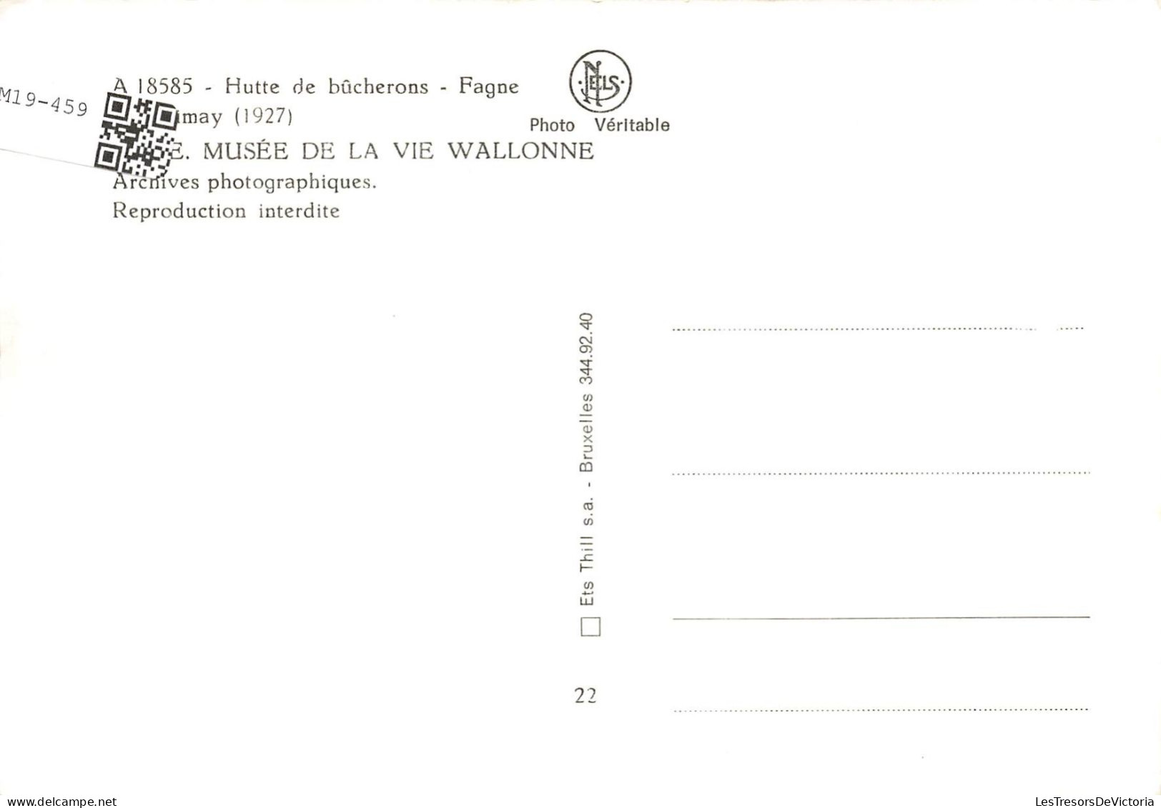BELGIQUE - Fagne De Chimay - Hutte De Bûcherons - Carte Postale Ancienne - Chimay