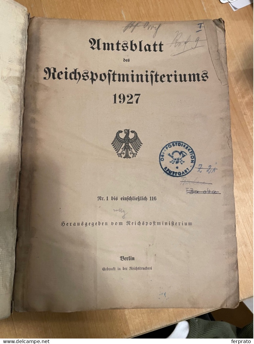 Amtsblatt Des Reichspostministerium 1927 - Damaged But Complete - Autres & Non Classés
