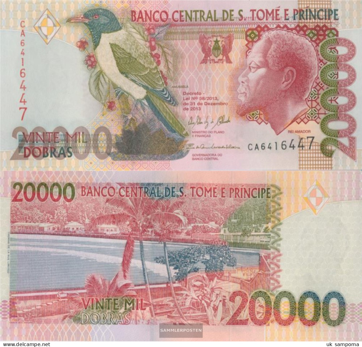 Sao TomE E PrincipE Pick-number: 67e Uncirculated 2013 20.000 Dobras - Sao Tome En Principe